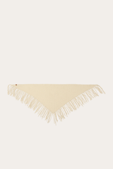 Birch Long Fringe Triangle Scarf - Birch