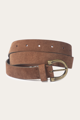 Light Whiskey 25mm Suede Horseshoe Buckle Belt - Light Whiskey
