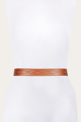 40mm Tan Belt With 2-Tone Stitch - Tan