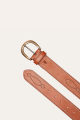 40mm Tan Belt With 2-Tone Stitch - Tan