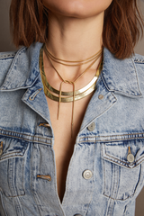 Women’s Bold Herringbone Necklace | Aurate x The Frye Company - Yellow Vermeil