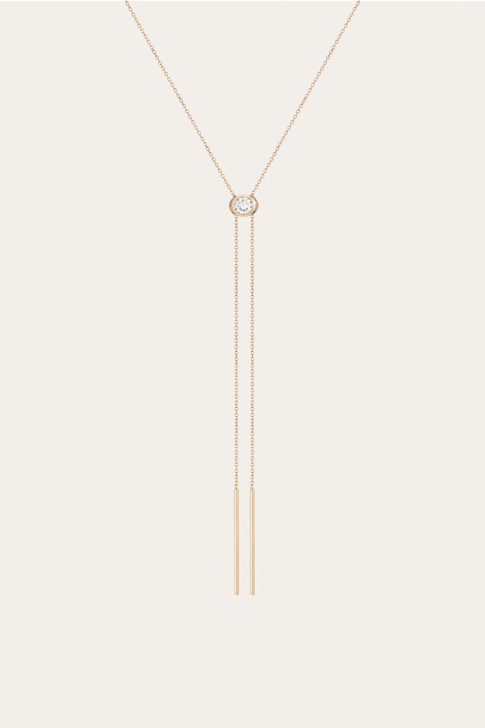 Women’s Lab Grown White Sapphire Bolo Necklace | Aurate x The Frye Company - Yellow Vermeil