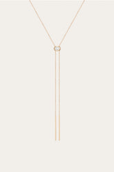Women’s Lab Grown White Sapphire Bolo Necklace | Aurate x The Frye Company - Yellow Vermeil