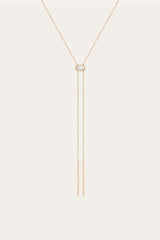Women’s Lab Grown White Sapphire Bolo Necklace | Aurate x The Frye Company - Yellow Vermeil