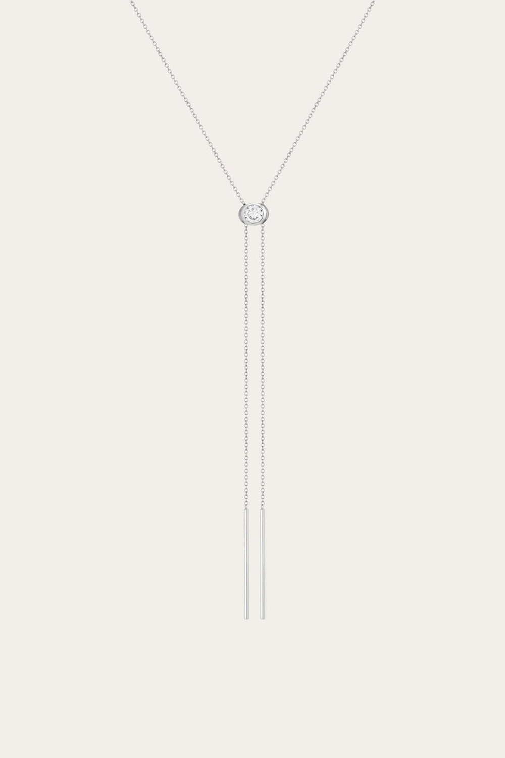 Women’s Lab Grown White Sapphire Bolo Necklace | Aurate x The Frye Company - Sterling Silver