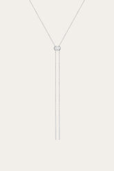 Women’s Lab Grown White Sapphire Bolo Necklace | Aurate x The Frye Company - Sterling Silver