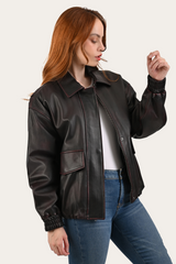 Black Cherry Harper Oversized Bomber - Black Cherry