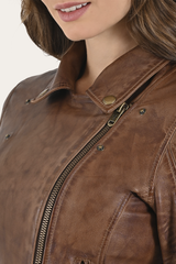 Cordially Modern Biker Jacket - Moka Tobacco