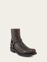 Men's Antiqued Black Conway Harness Moto Boots - Antiqued Black