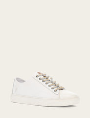 Men's White Astor Cap Toe Low Lace Sneakers - White