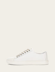 Men's White Astor Cap Toe Low Lace Sneakers - White