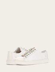 Men's White Astor Cap Toe Low Lace Sneakers - White
