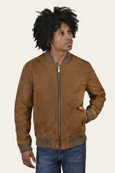 Men’s Burnt Copper Clay Leather Bomber Jacket - Burnt copper