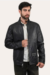 Men’s Black Lawton Modern Nappa Biker Jacket - Black