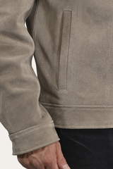 Men’s Taupe Trailblazer Suede Trucker Jacket - Taupe