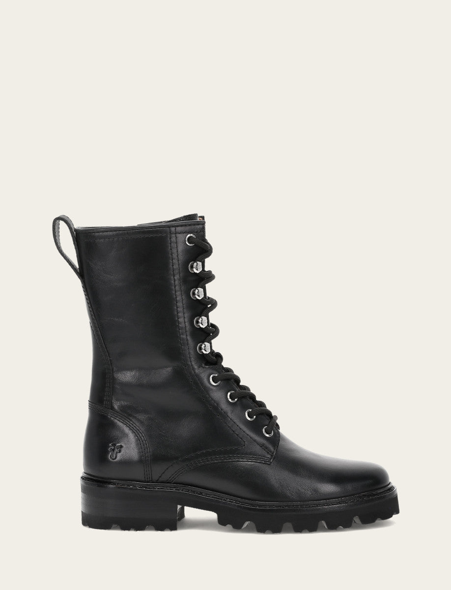 Women's Black Olivia Combat Boots - Black