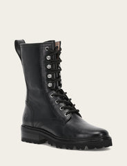 Women's Black Olivia Combat Boots - Black
