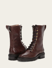 Women's Bourbon Olivia Combat Boots - Bourbon