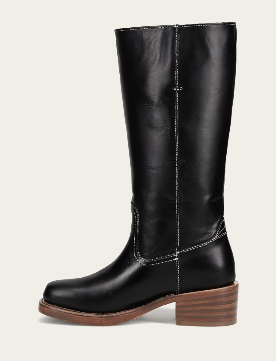 Women's Campus 14L Jet Black Wide Calf Boots - Jet Black