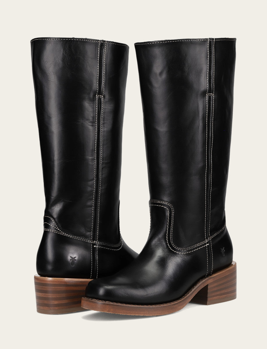 Women's Campus 14L Jet Black Wide Calf Boots - Jet Black