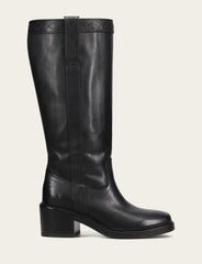Women's Black Kate Pull On Wide Calf Tall Boots - Black