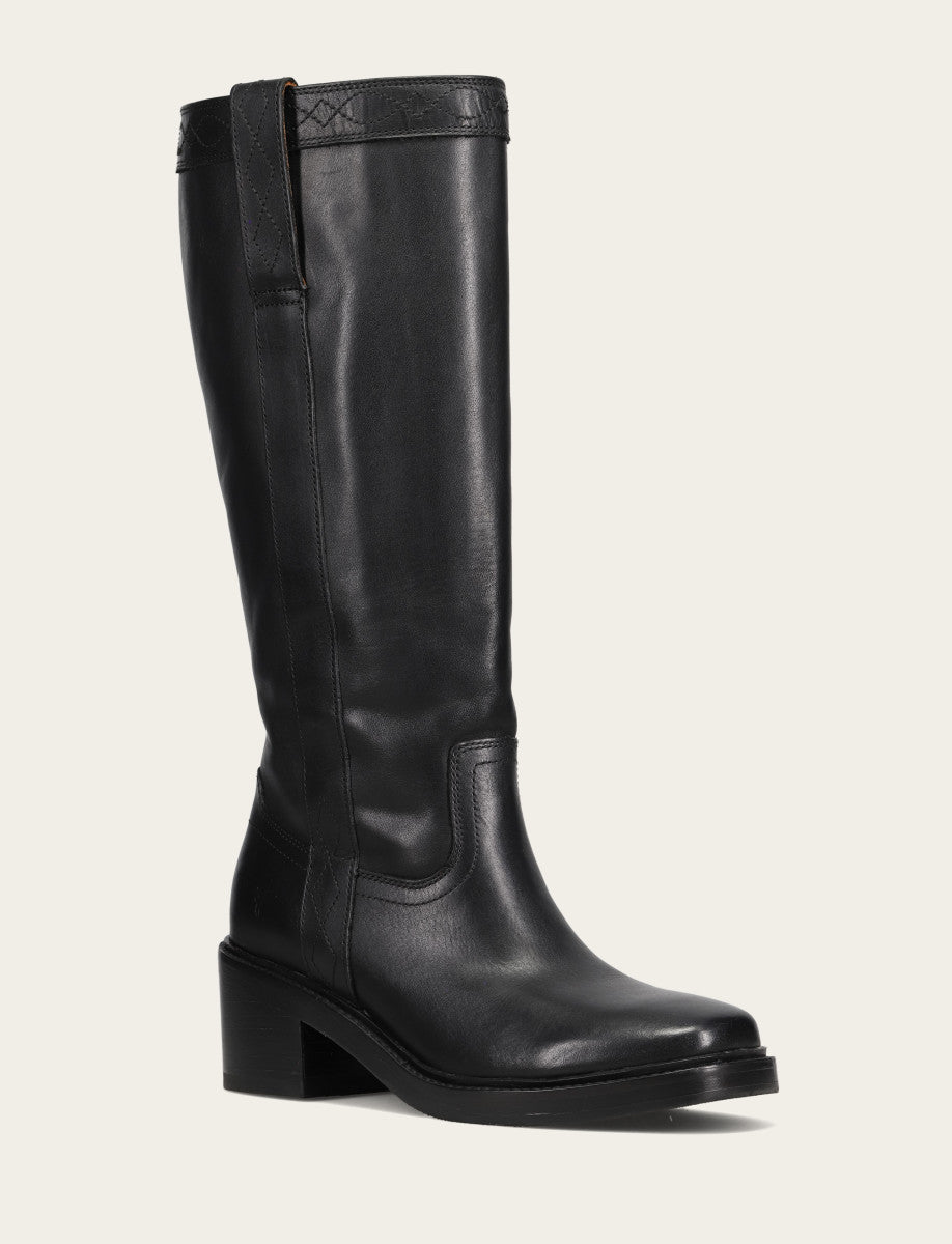 Women's Black Kate Pull On Wide Calf Tall Boots - Black