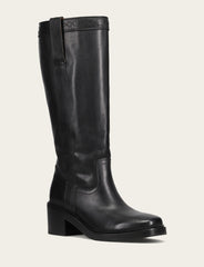 Women's Black Kate Pull On Wide Calf Tall Boots - Black