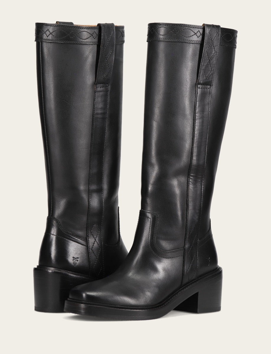 Women's Black Kate Pull On Wide Calf Tall Boots - Black