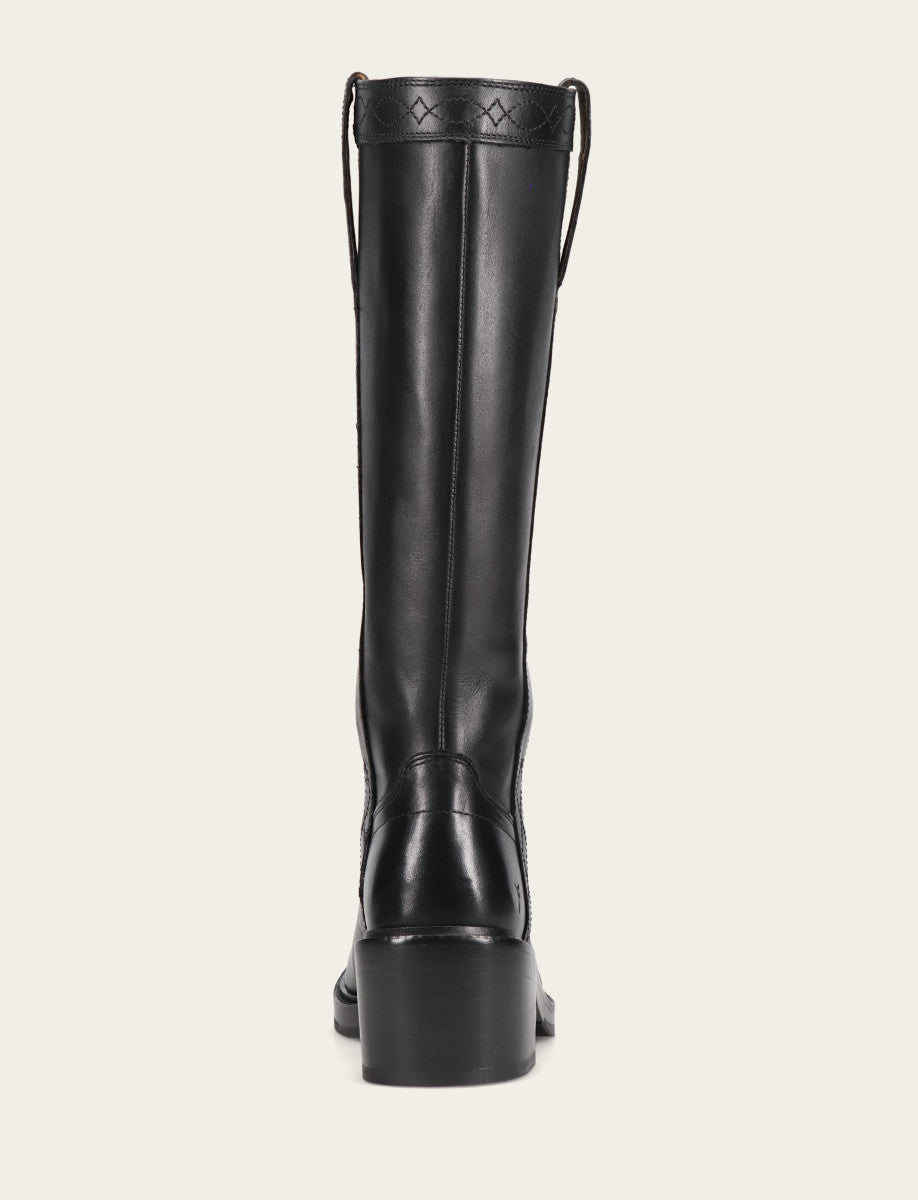 Women's Black Kate Pull On Wide Calf Tall Boots - Black
