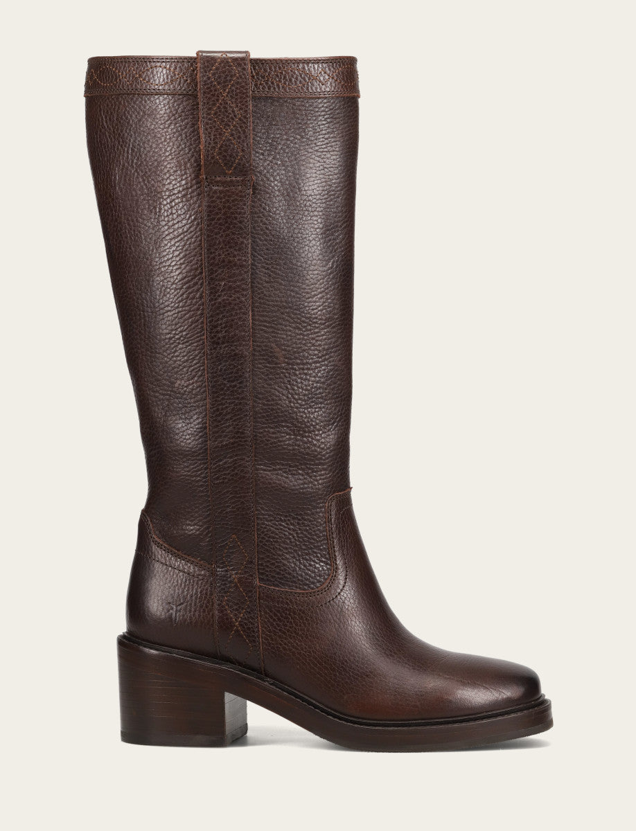 Women's Dark Brown Kate Pull On Wide Calf Tall Boots - Dark Brown