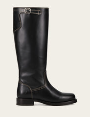 Women's Black Campus Low Heel Tall Riding Boot - Black