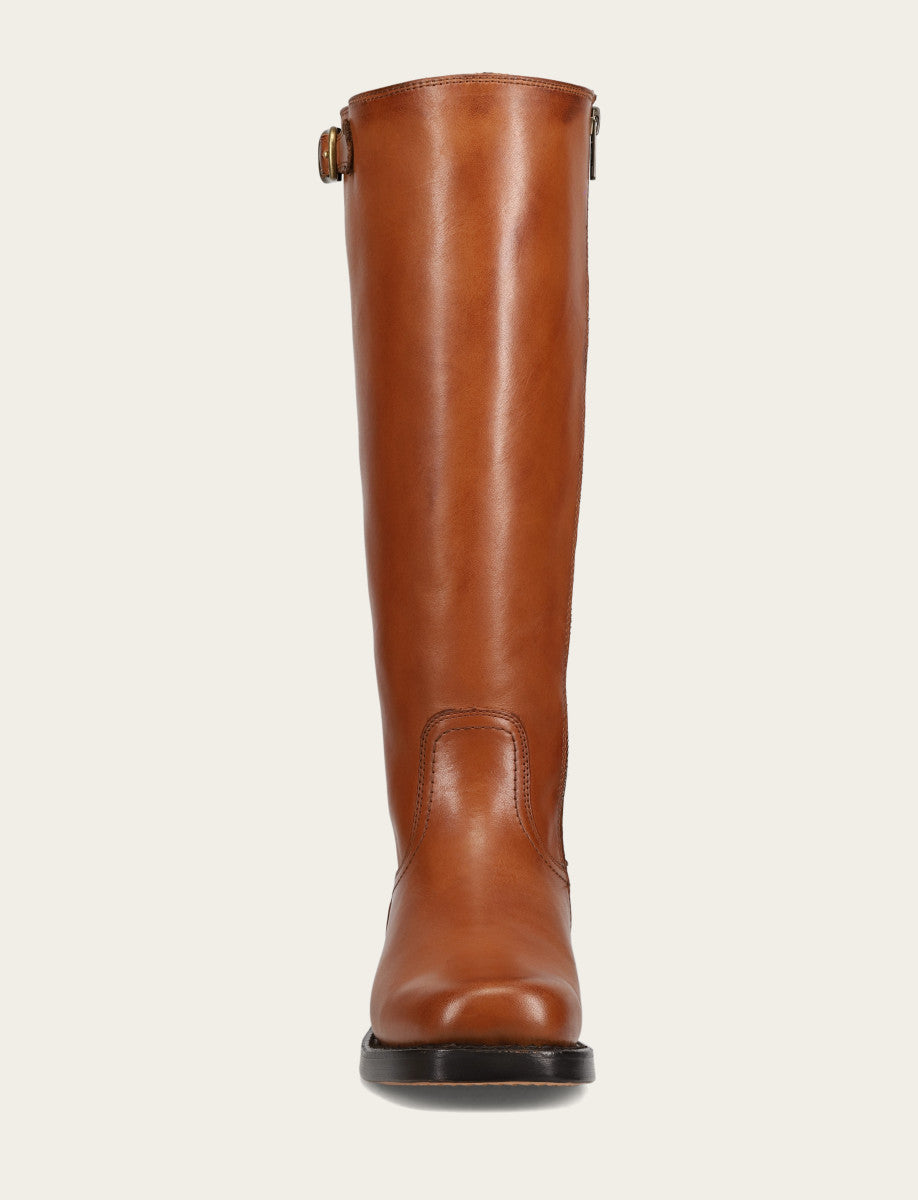 Women's Cognac Campus Low Heel Tall Riding Wide Calf Boot - Cognac