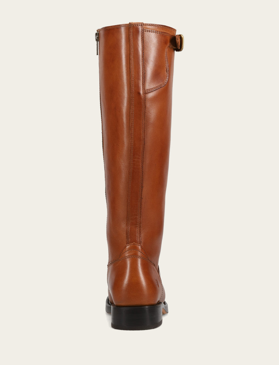 Women's Cognac Campus Low Heel Tall Riding Wide Calf Boot - Cognac