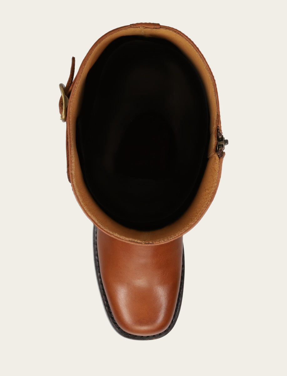 Women's Cognac Campus Low Heel Tall Riding Wide Calf Boot - Cognac