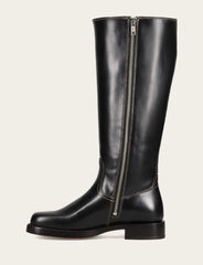 Women's Black Campus Low Heel Tall Riding Wide Calf Boot - Black