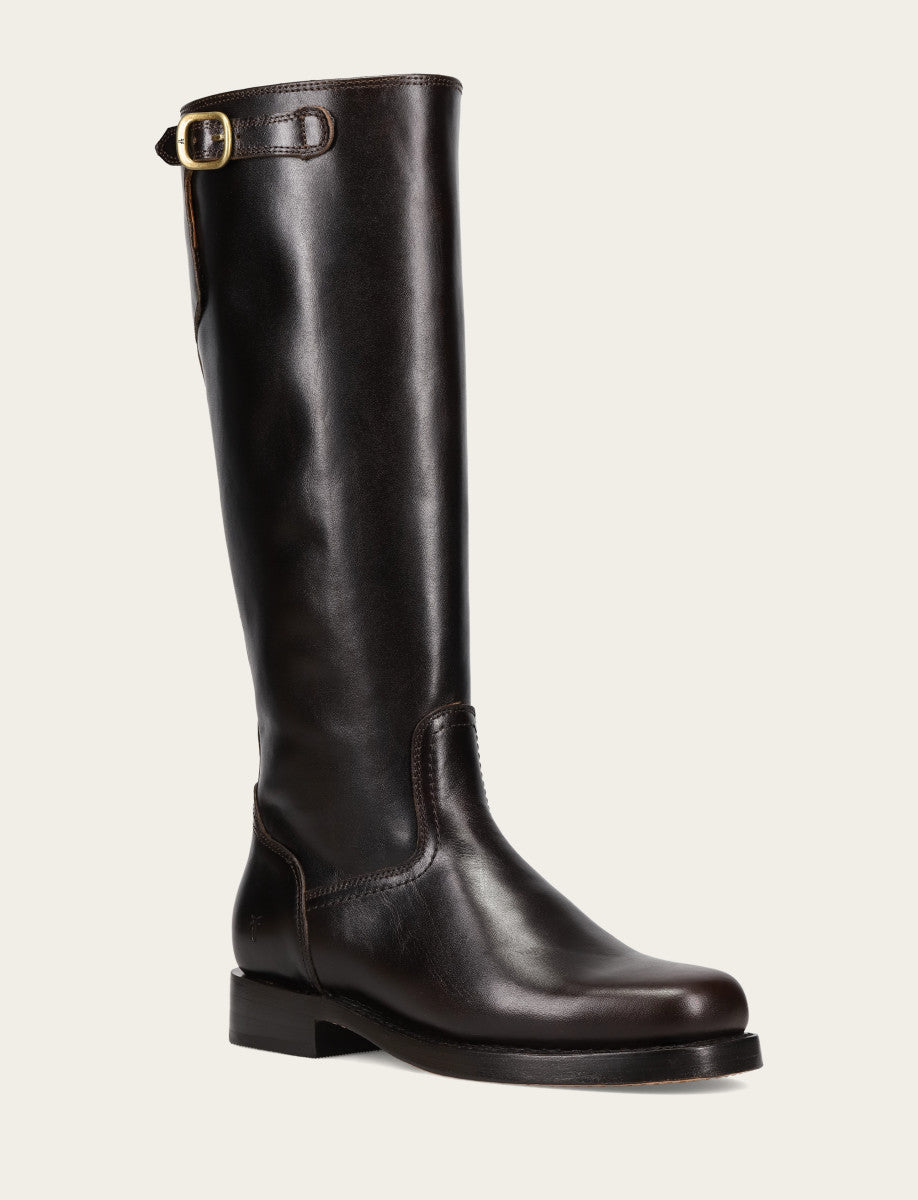 Women's Bourbon Campus Low Heel Tall Riding Boot - Bourbon