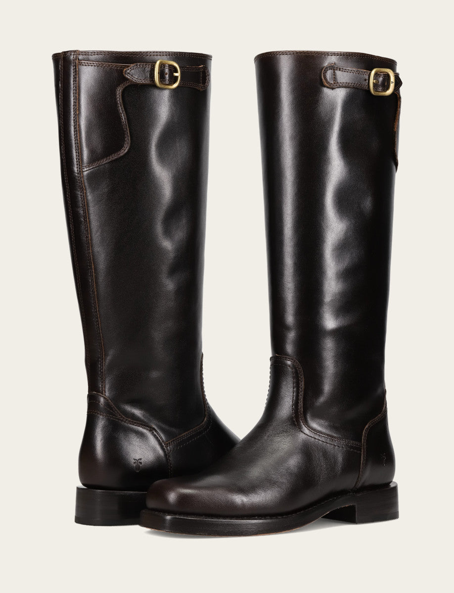 Women's Bourbon Campus Low Heel Tall Riding Boot - Bourbon