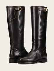 Women's Bourbon Campus Low Heel Tall Riding Boot - Bourbon