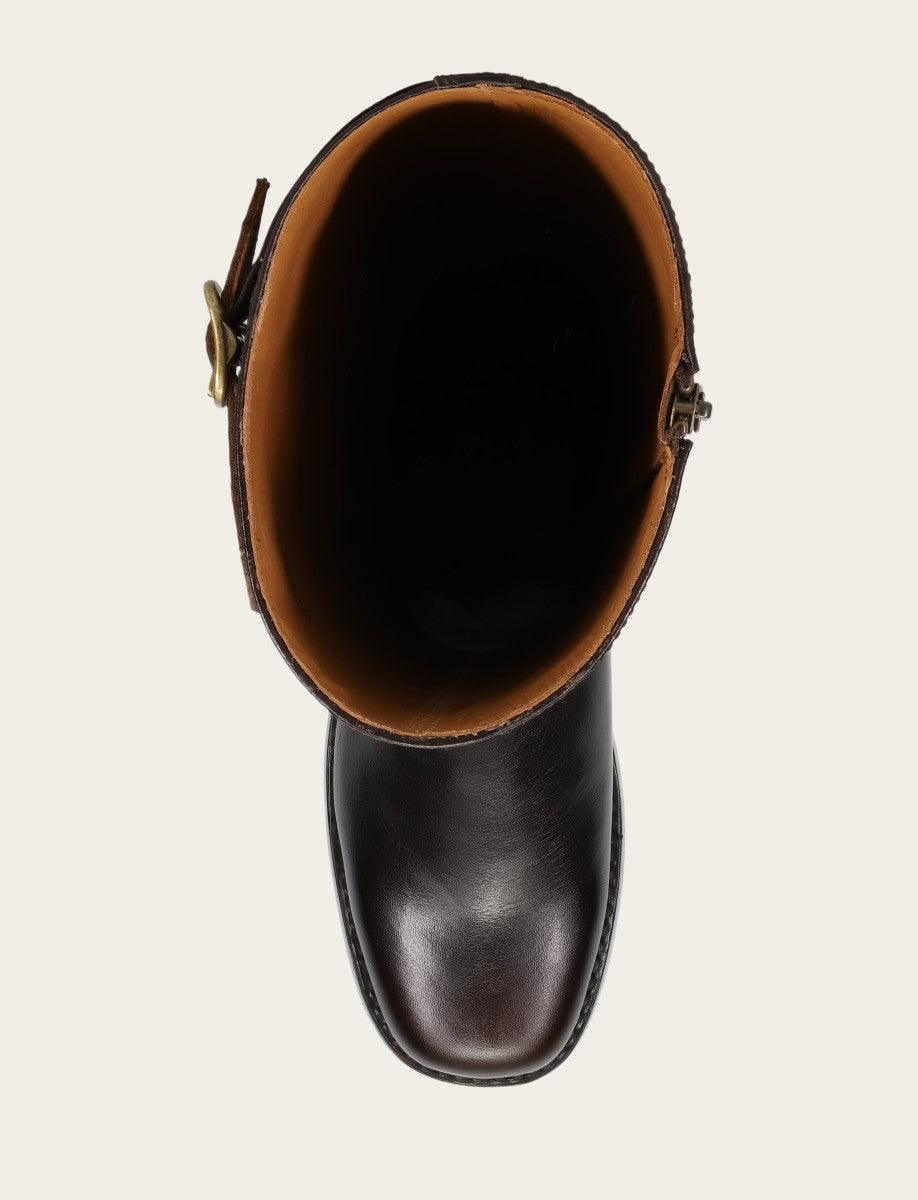 Women's Bourbon Campus Low Heel Tall Riding Boot - Bourbon