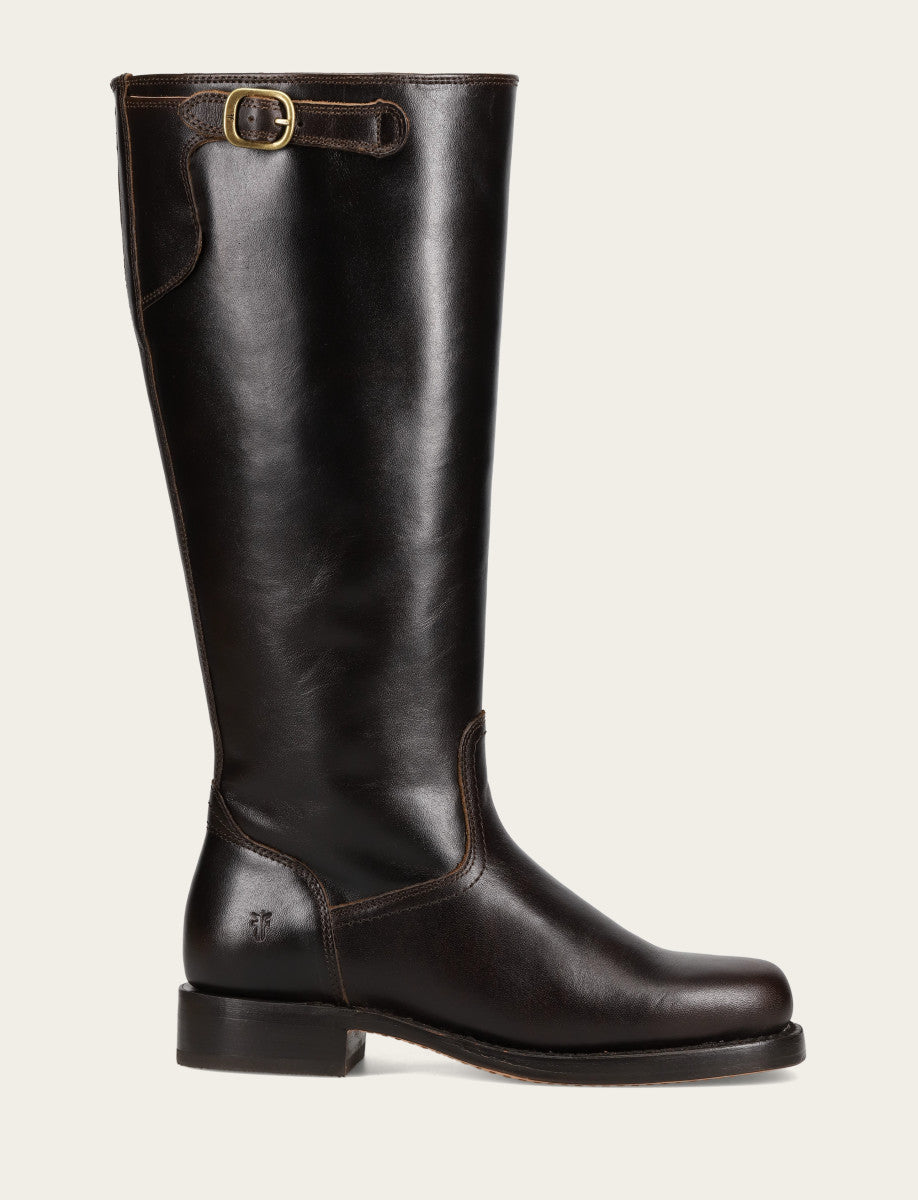 Women's Bourbon Campus Low Heel Tall Riding Wide Calf Boot - Bourbon