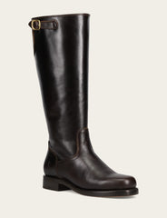 Women's Bourbon Campus Low Heel Tall Riding Wide Calf Boot - Bourbon