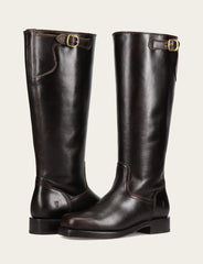 Women's Bourbon Campus Low Heel Tall Riding Wide Calf Boot - Bourbon