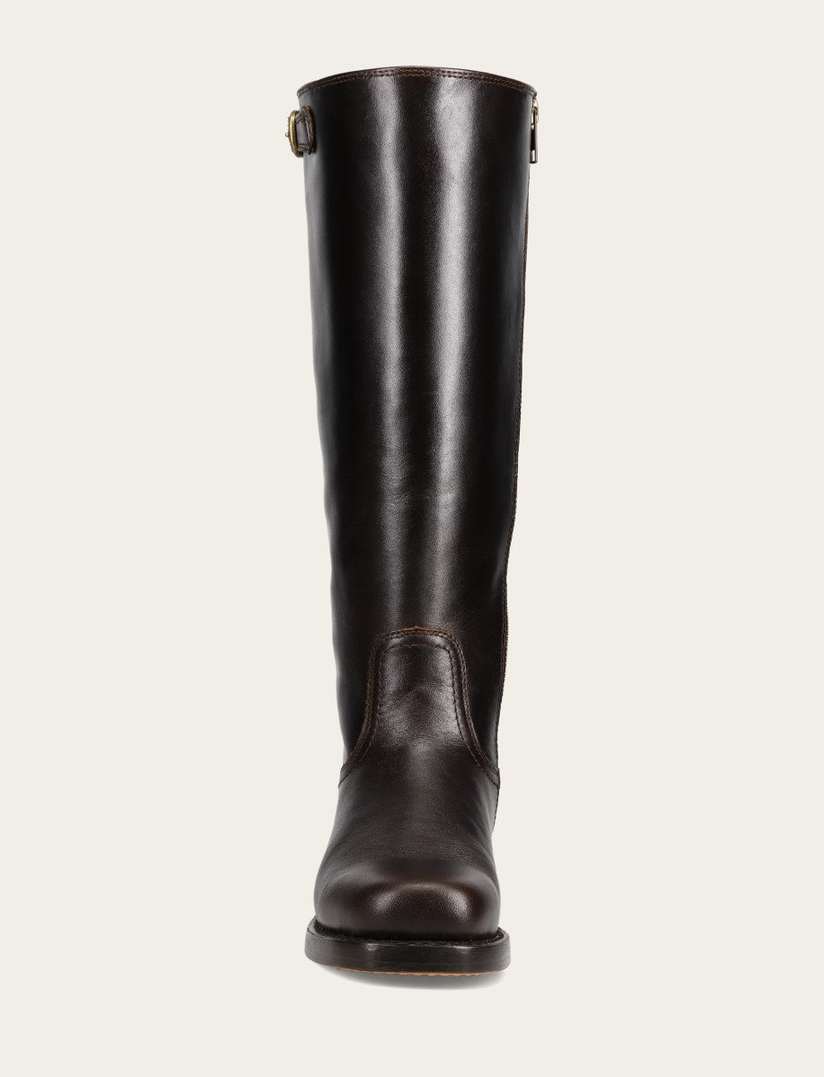 Women's Bourbon Campus Low Heel Tall Riding Wide Calf Boot - Bourbon