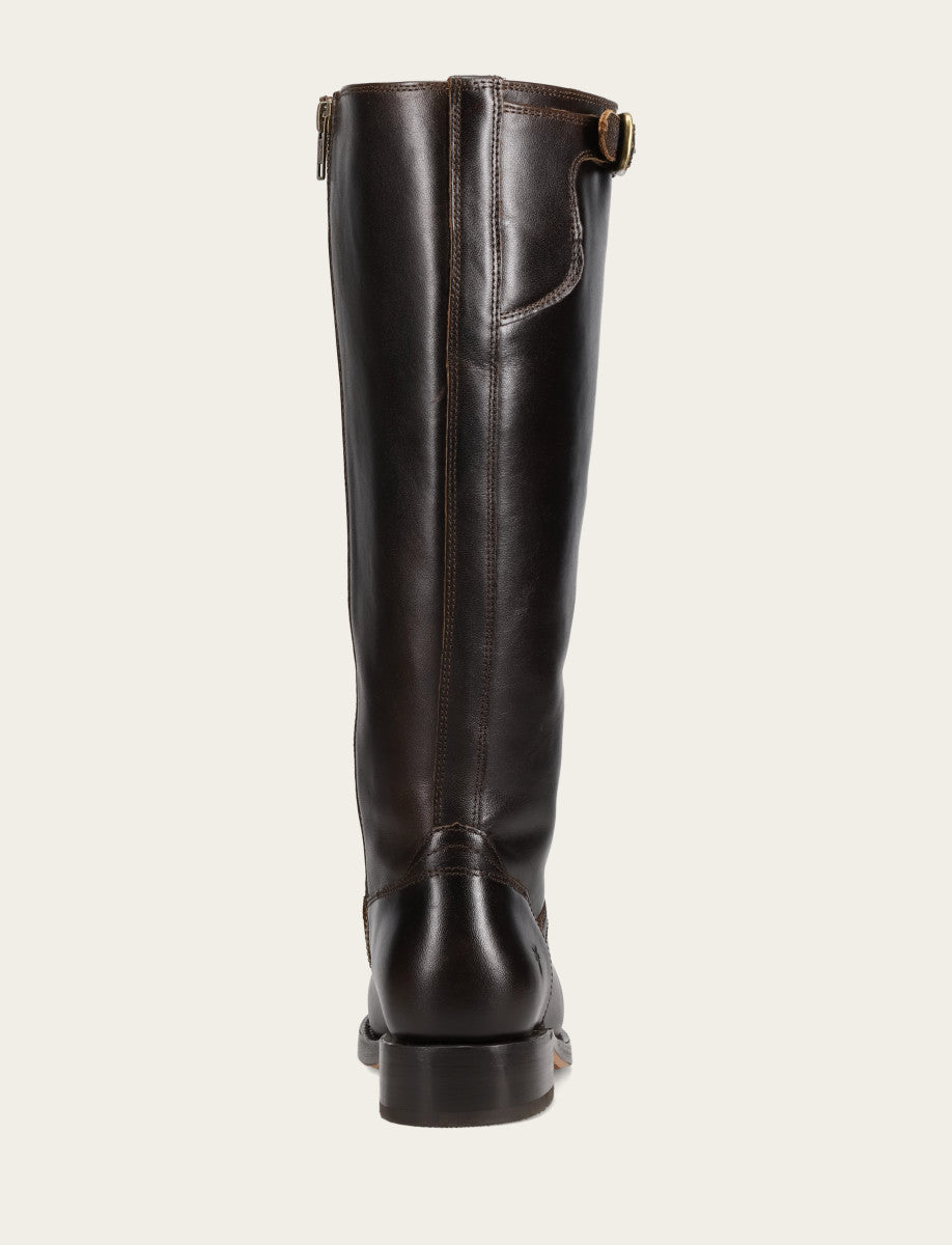 Women's Bourbon Campus Low Heel Tall Riding Wide Calf Boot - Bourbon