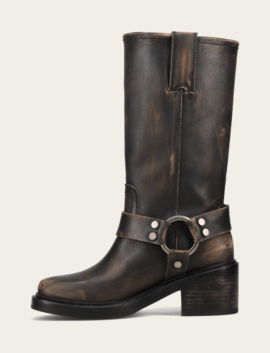 Women's Distressed Black Kate Harness Boot - Distressed Black