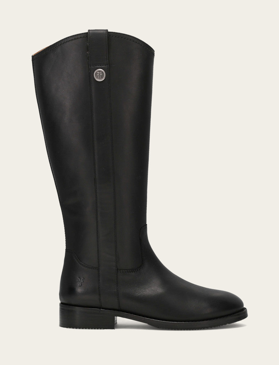 Women's Black Melissa Button Tall Inside Zip Wide Calf Boot - Black