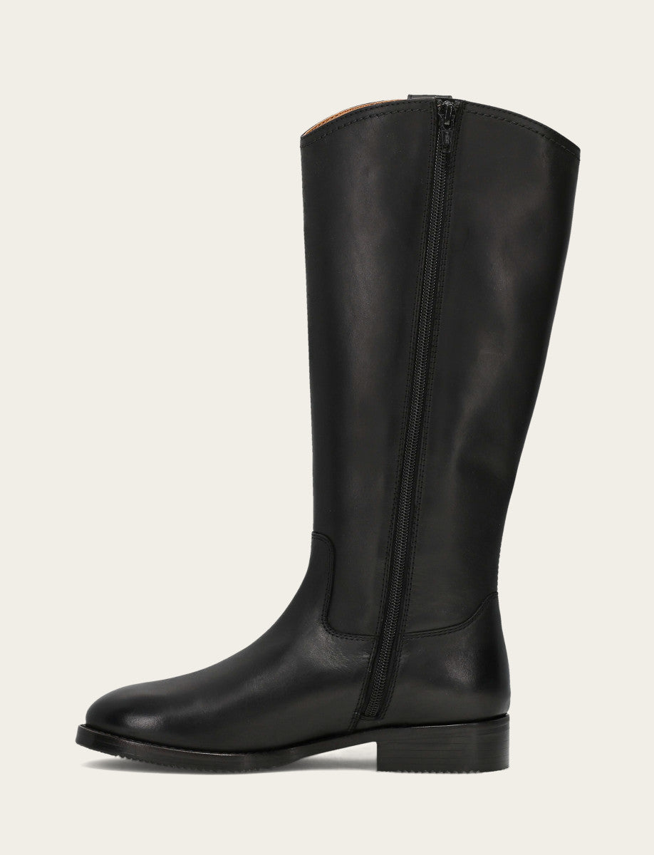 Women's Black Melissa Button Tall Inside Zip Wide Calf Boot - Black
