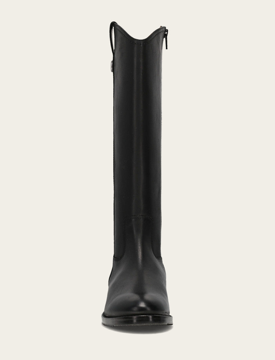 Women's Black Melissa Button Tall Inside Zip Wide Calf Boot - Black