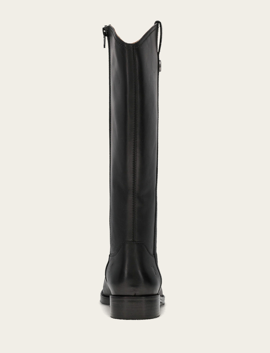 Women's Black Melissa Button Tall Inside Zip Wide Calf Boot - Black