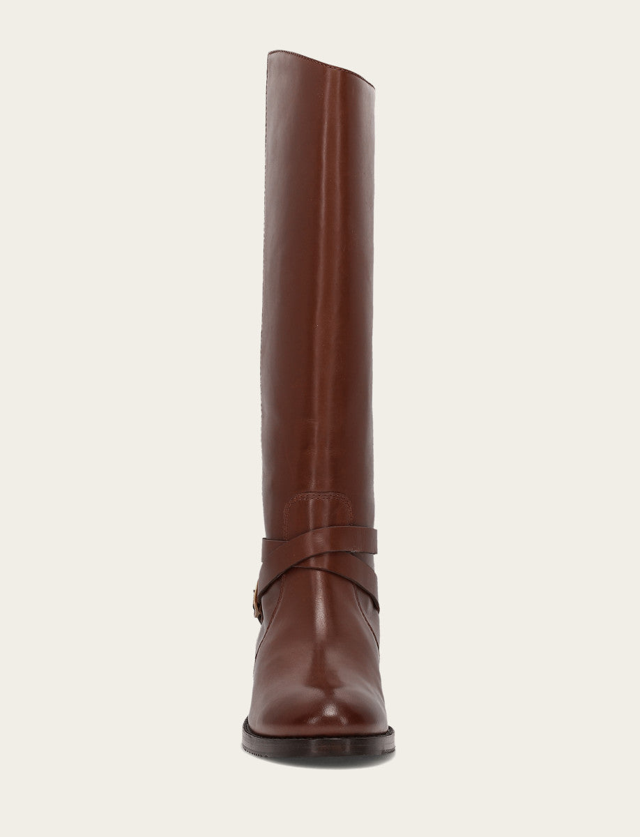 Women's Walnut Melissa Belted Riding Boot - Walnut